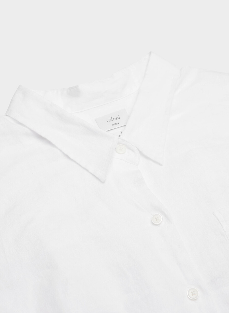 camicia in lino rilassata reminisce bianca