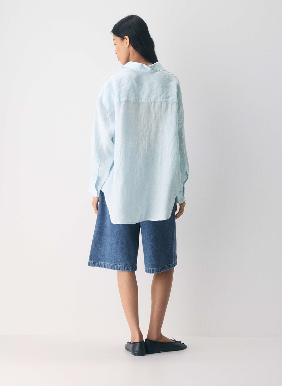 camicia in lino rilassata reminisce mtchl strp vla bl o