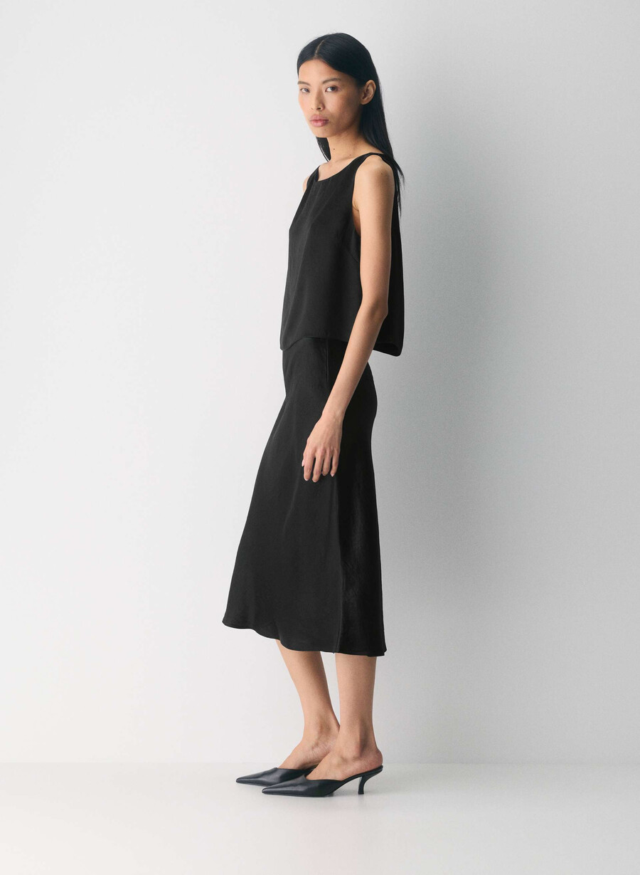 top in raso cunning nero
