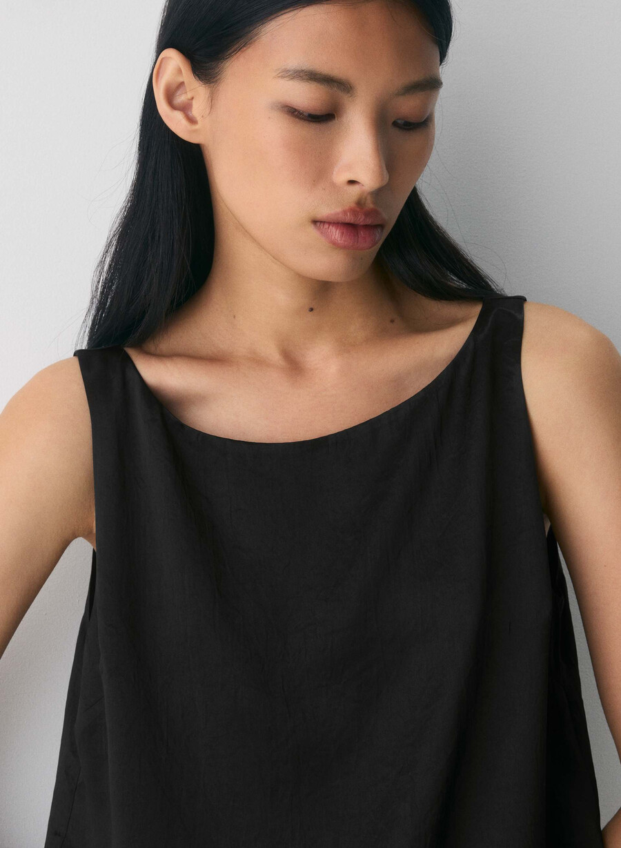 top in raso cunning nero