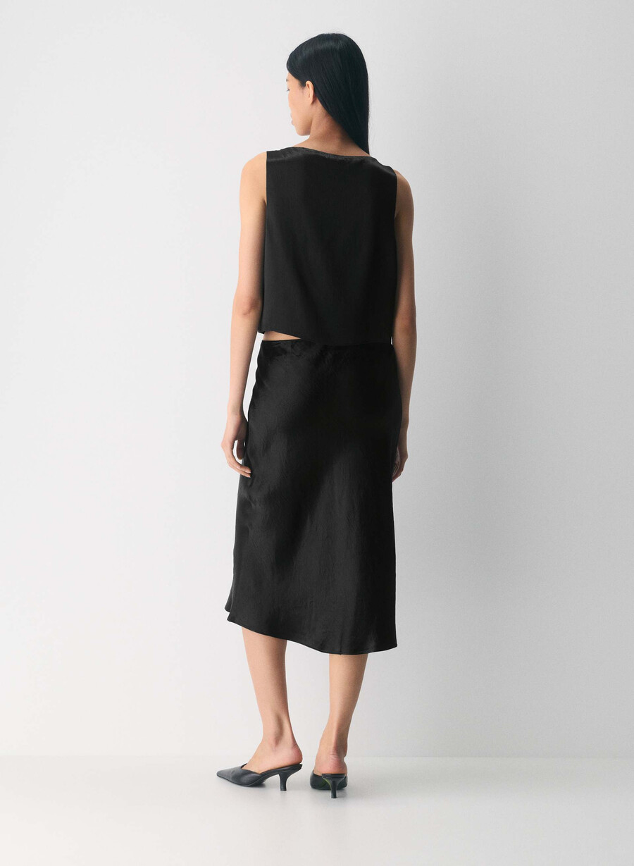 top in raso cunning nero