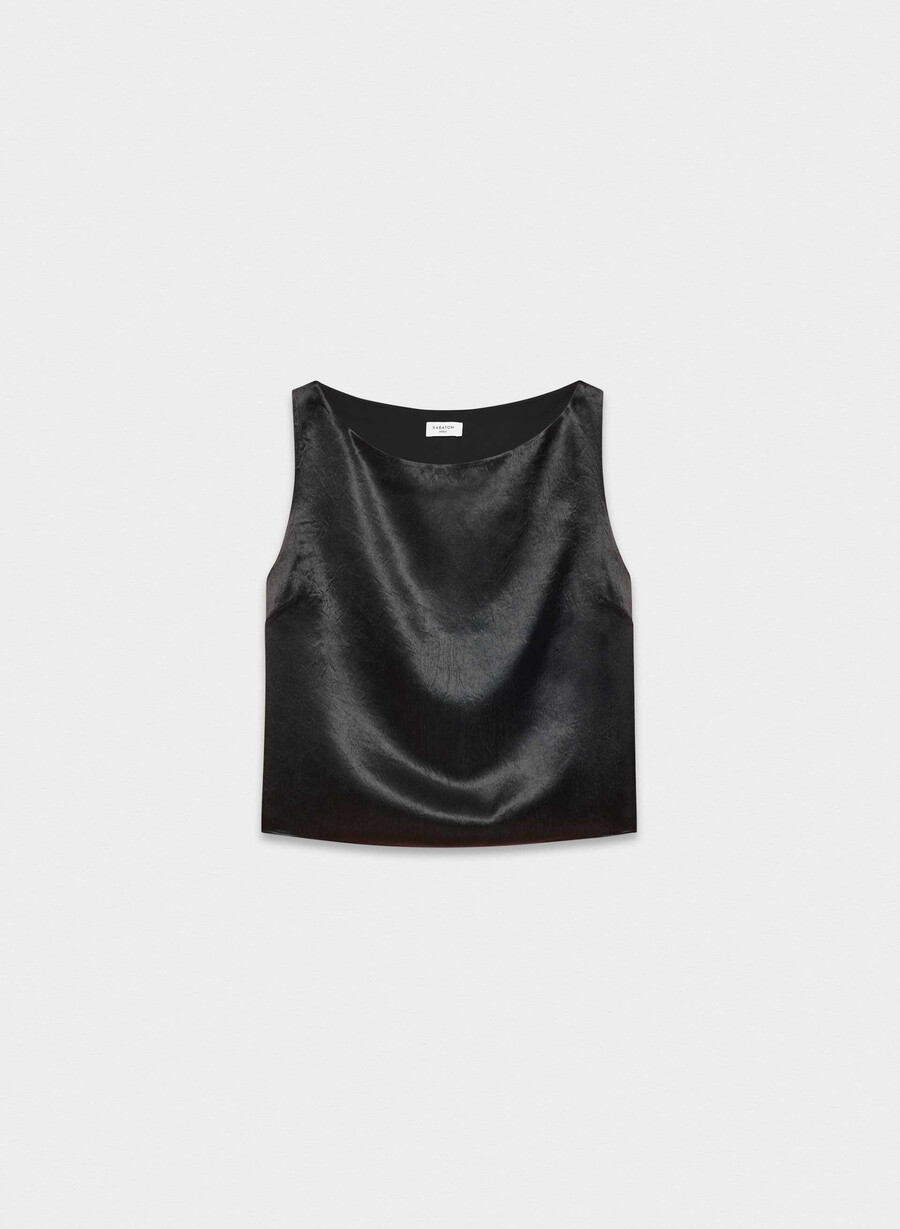 top in raso cunning nero