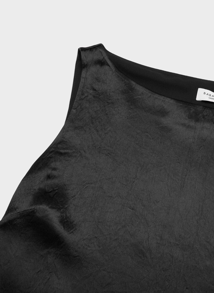 top in raso cunning nero