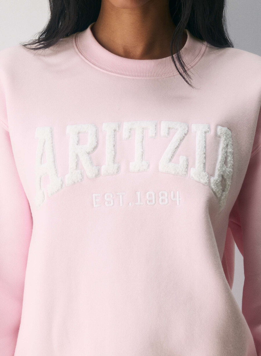 felpa con cappuccio perfect crew in pile accogliente villa pink white