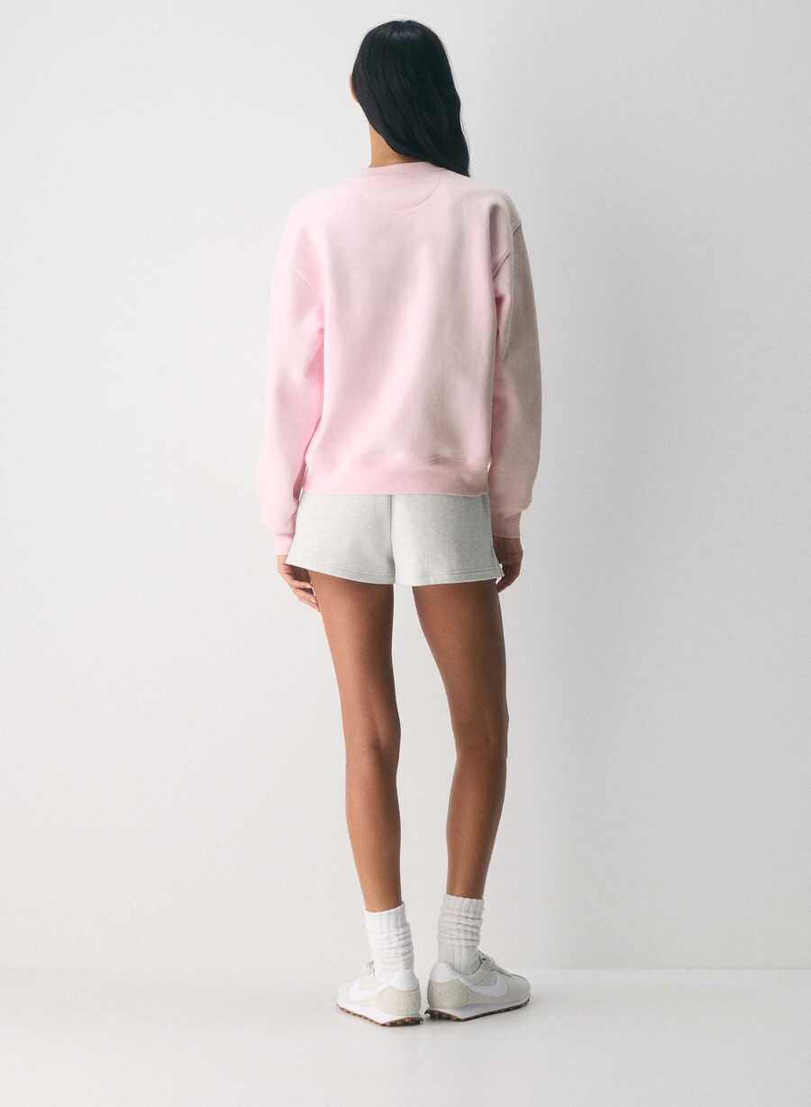 felpa con cappuccio perfect crew in pile accogliente villa pink white