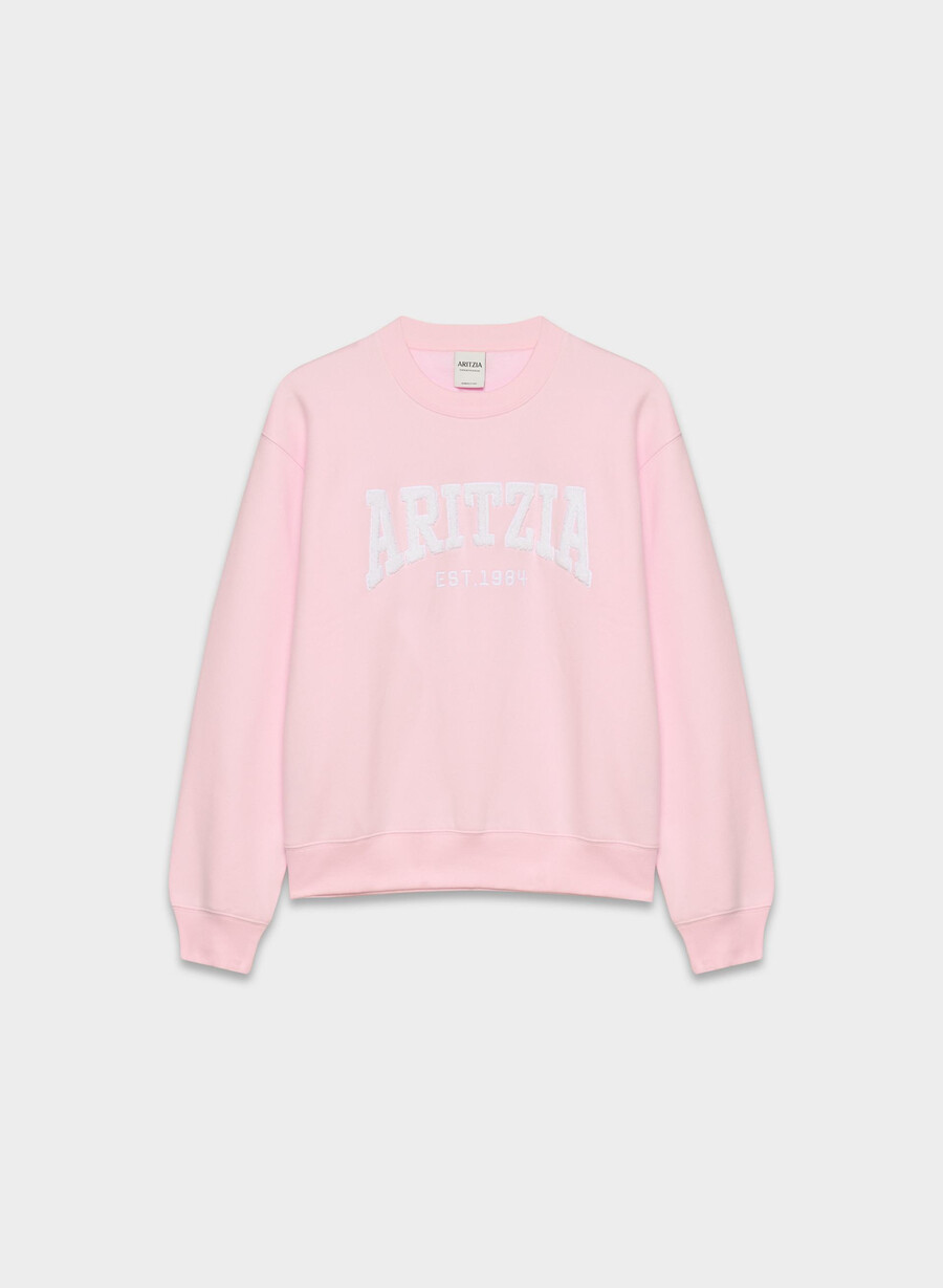 felpa con cappuccio perfect crew in pile accogliente villa pink white