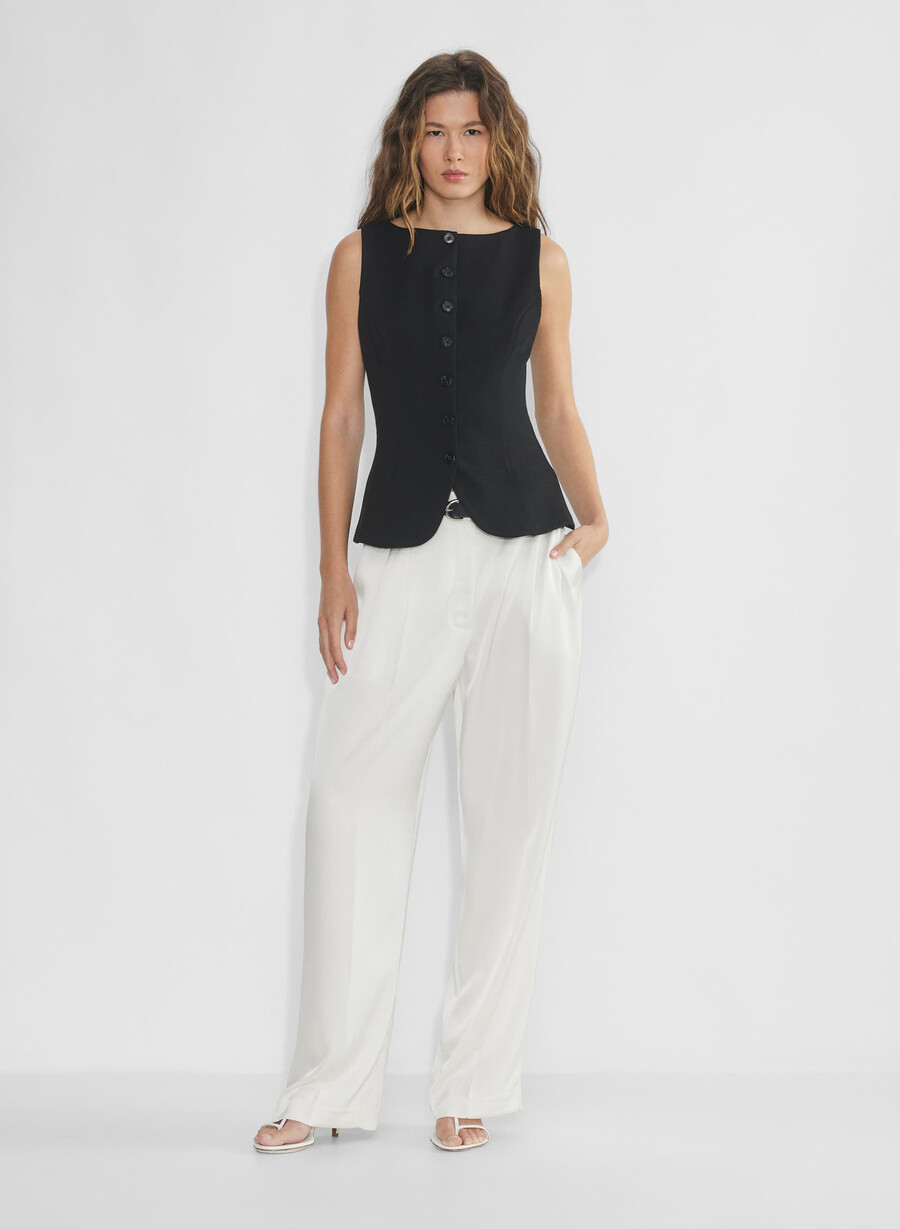the effortless pant satin light birch