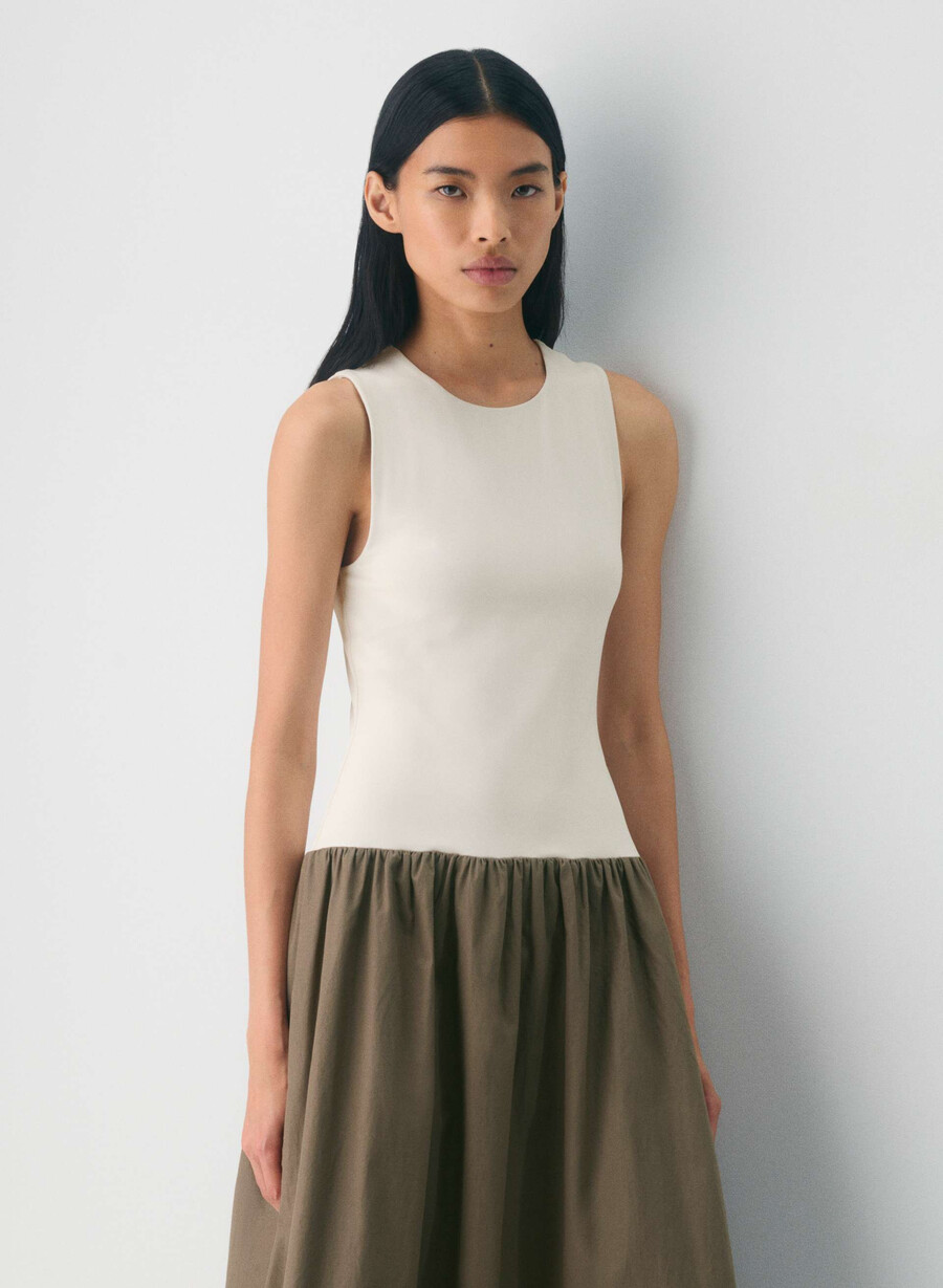 abito in popeline worldly cola taupe lt birch