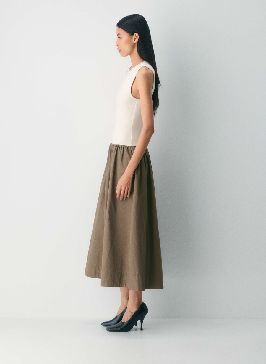abito in popeline worldly cola taupe lt birch