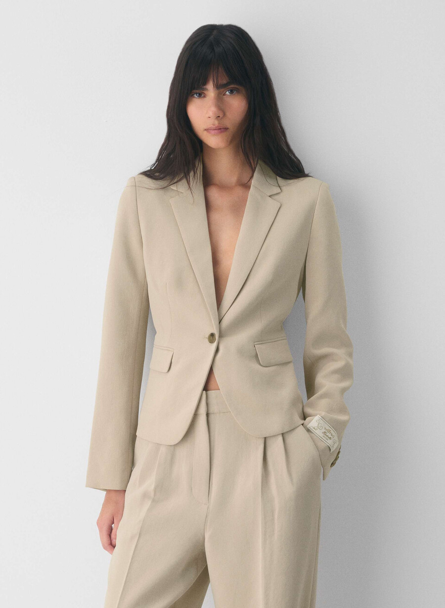 giacca etiquette - crepette marcona beige
