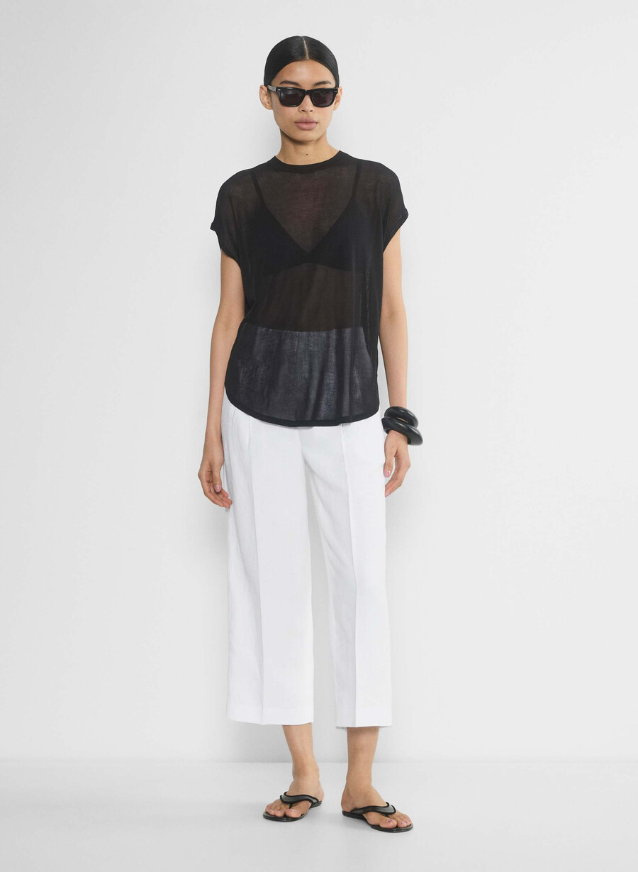 the effortless pant cropped - cruiselinen bianco