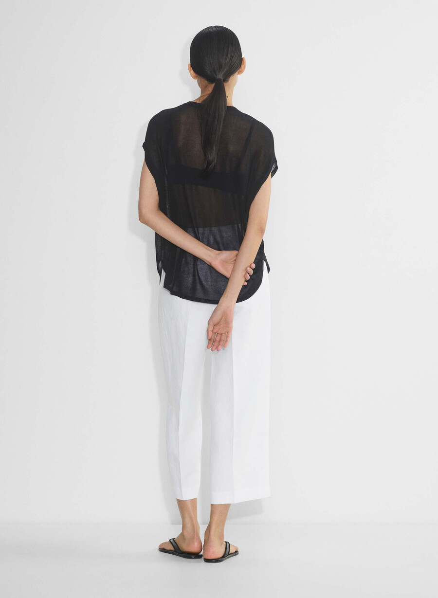 the effortless pant cropped - cruiselinen bianco