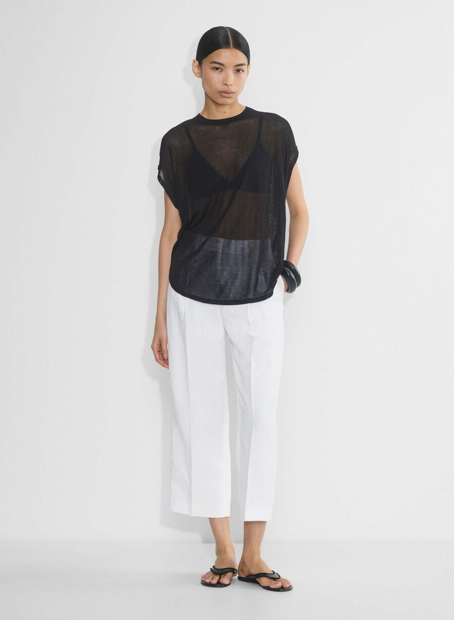 the effortless pant cropped - cruiselinen bianco