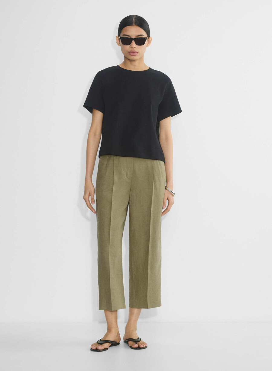 the effortless pant cropped - cruiselinen oliva secca