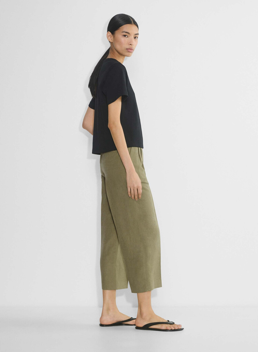 the effortless pant cropped - cruiselinen oliva secca