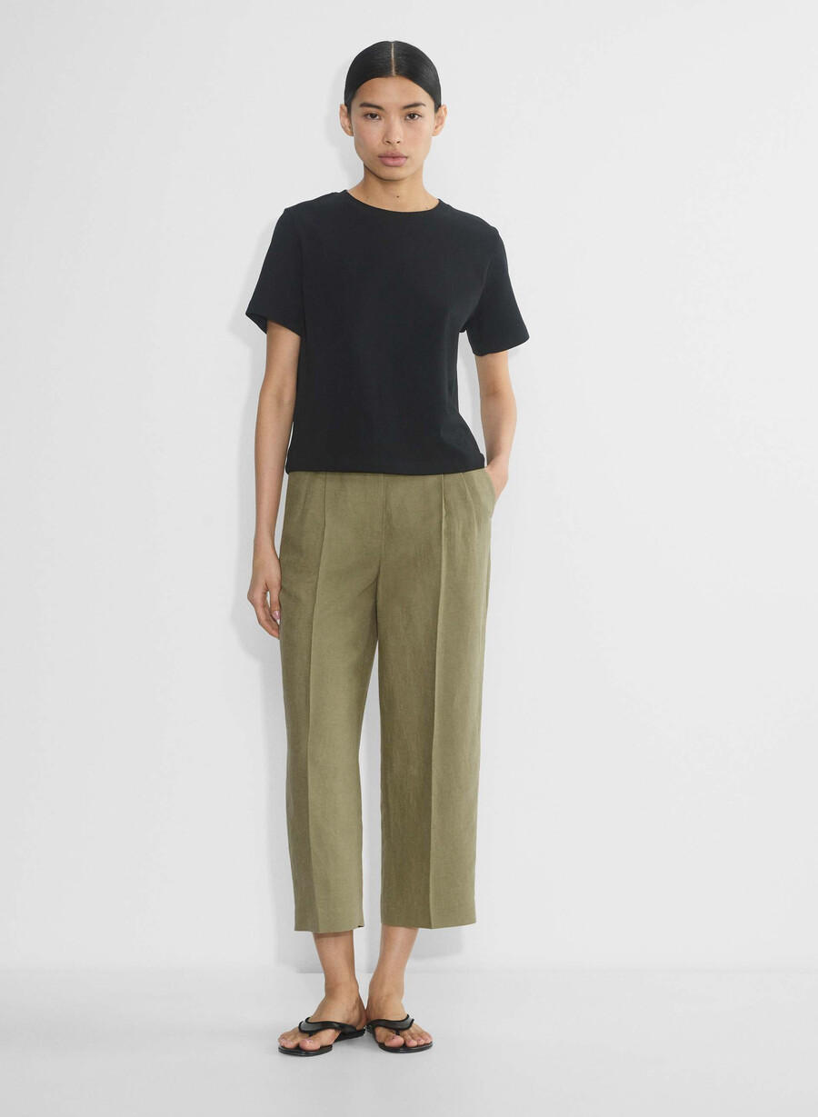 the effortless pant cropped - cruiselinen oliva secca