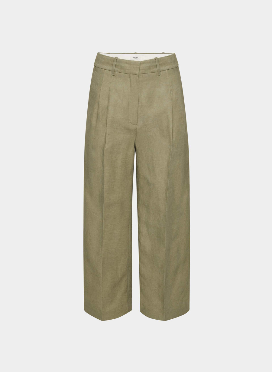 the effortless pant cropped - cruiselinen oliva secca