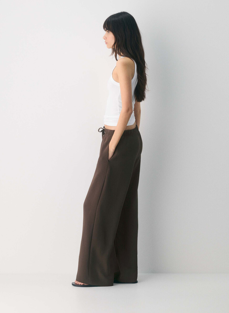 the lodge pant - crepette folio brown