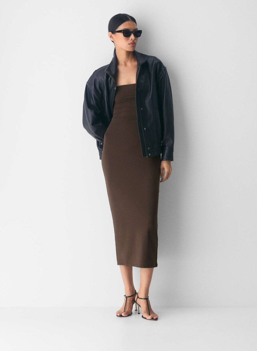 abito lungo tubolare original contour enrapture color marrone mocha intenso