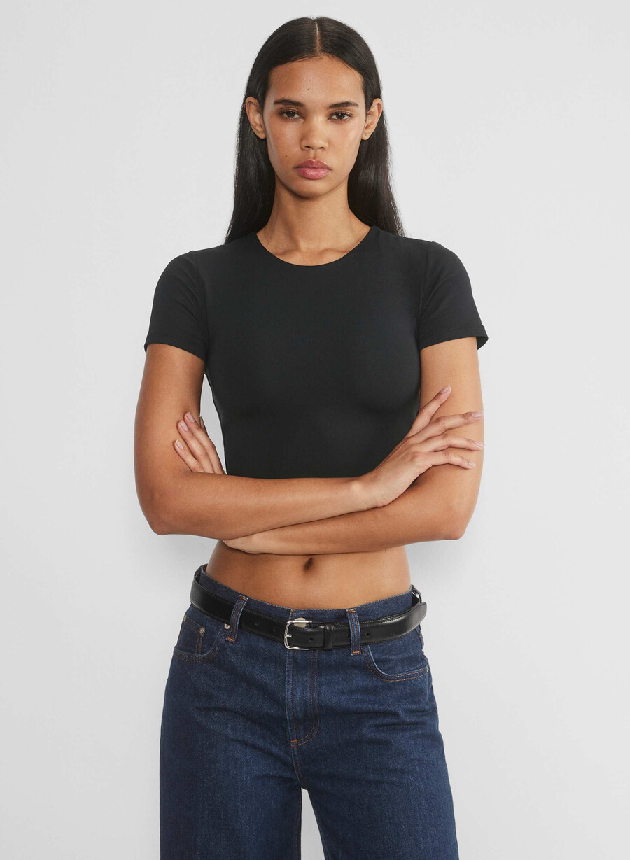 t-shirt corta original contour crew nera