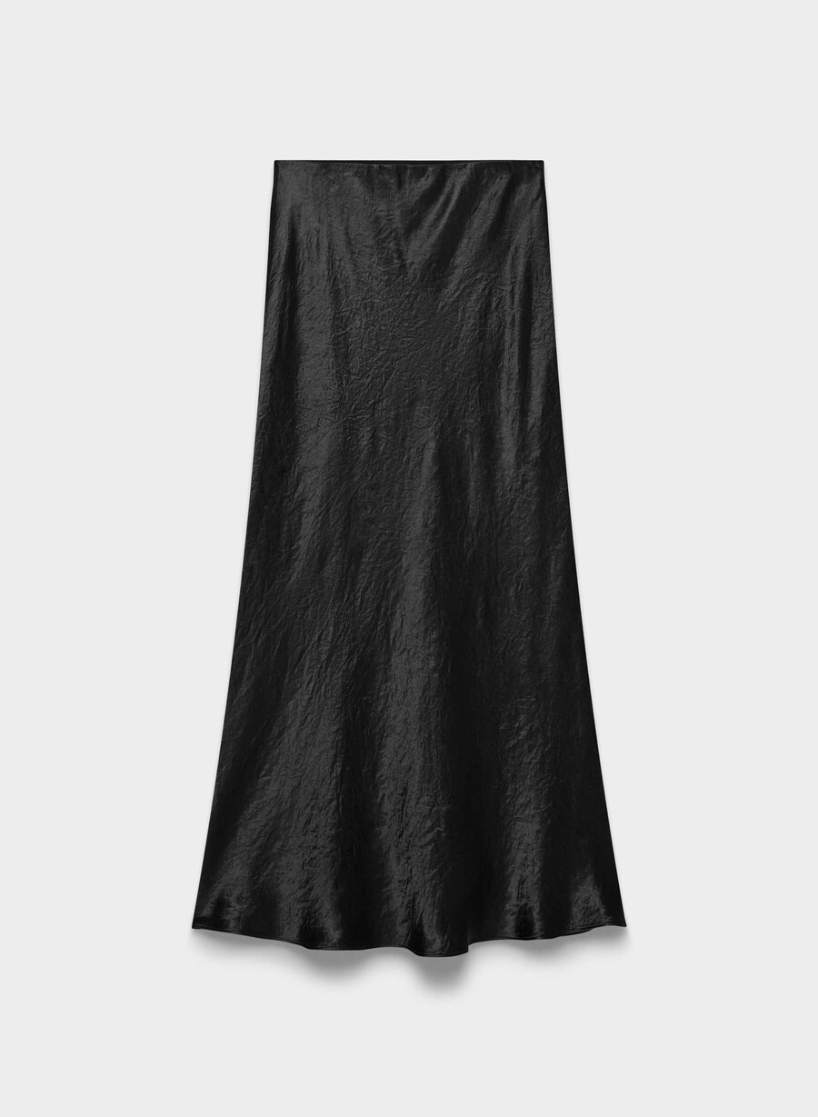 gonna lunga in raso nero
