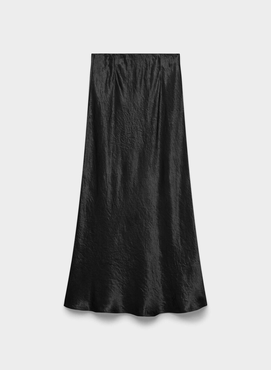 gonna lunga in raso nero