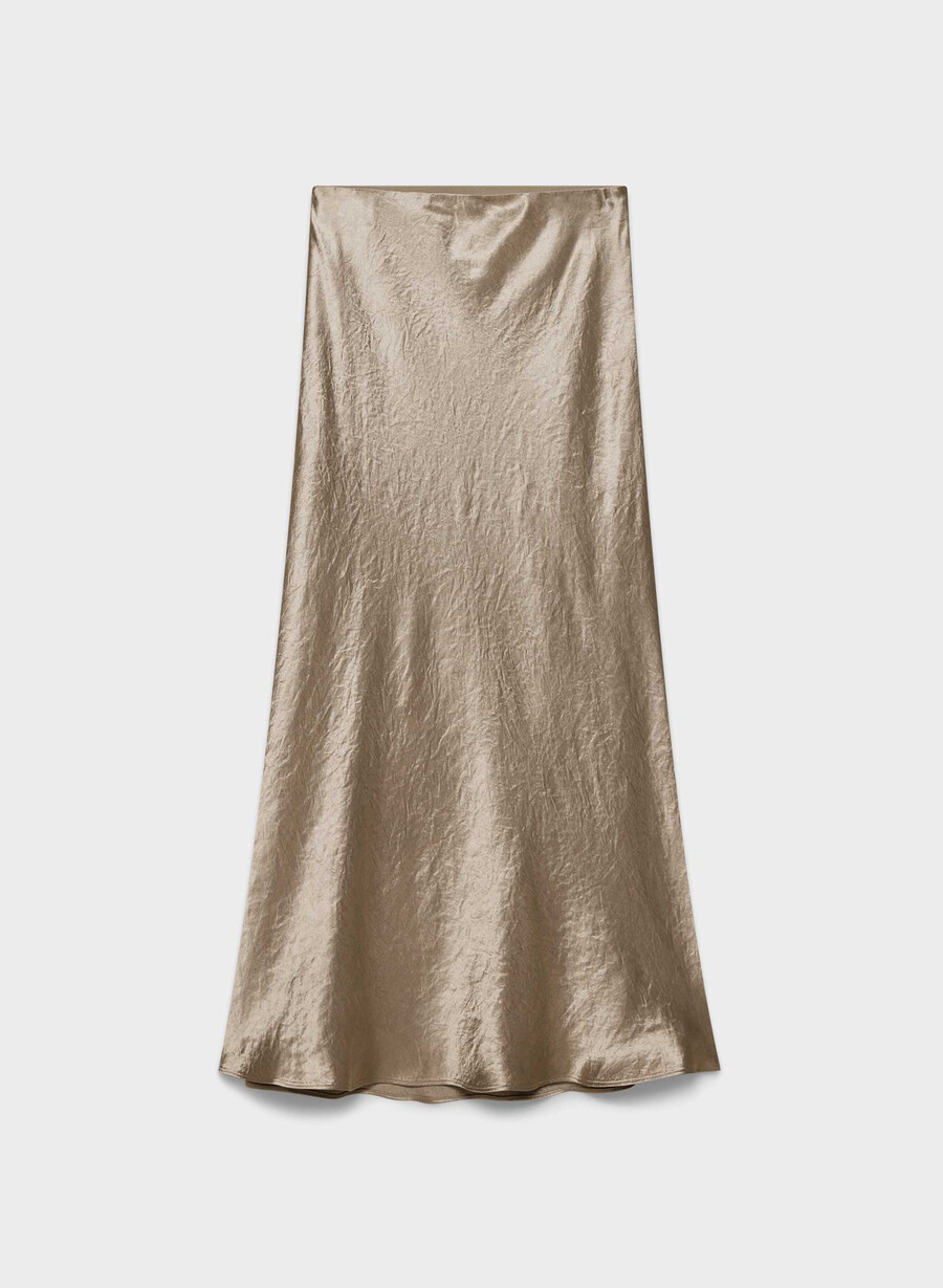 gonna lunga in raso nomad taupe