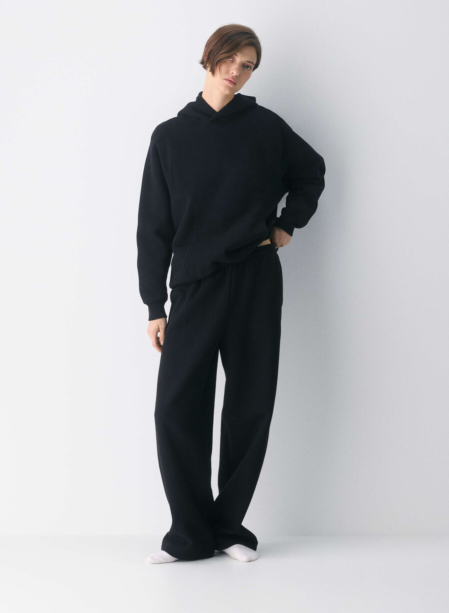 pantaloni della tuta cozy sweatfleece boyfriend barrel nero