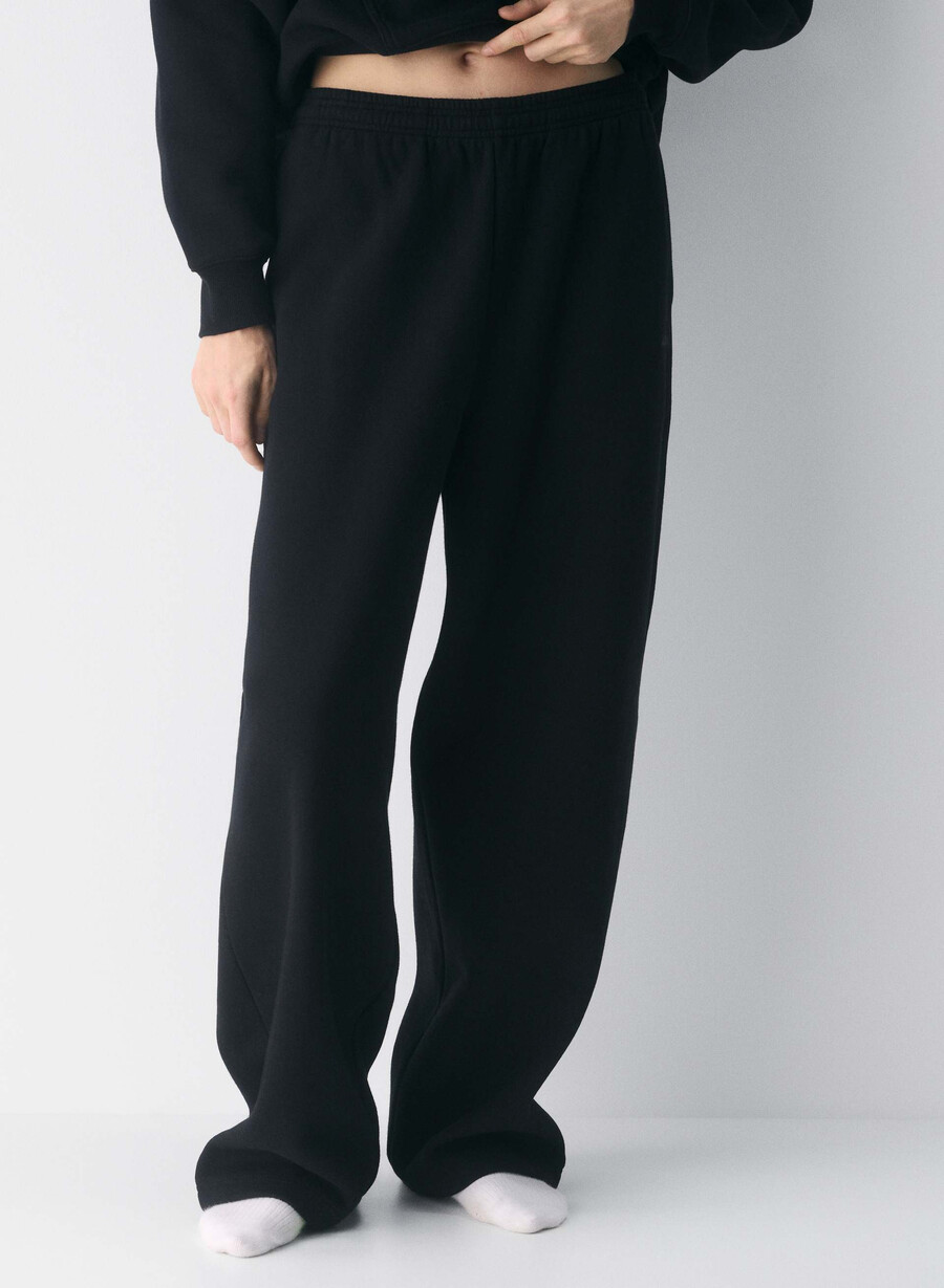 pantaloni della tuta cozy sweatfleece boyfriend barrel nero