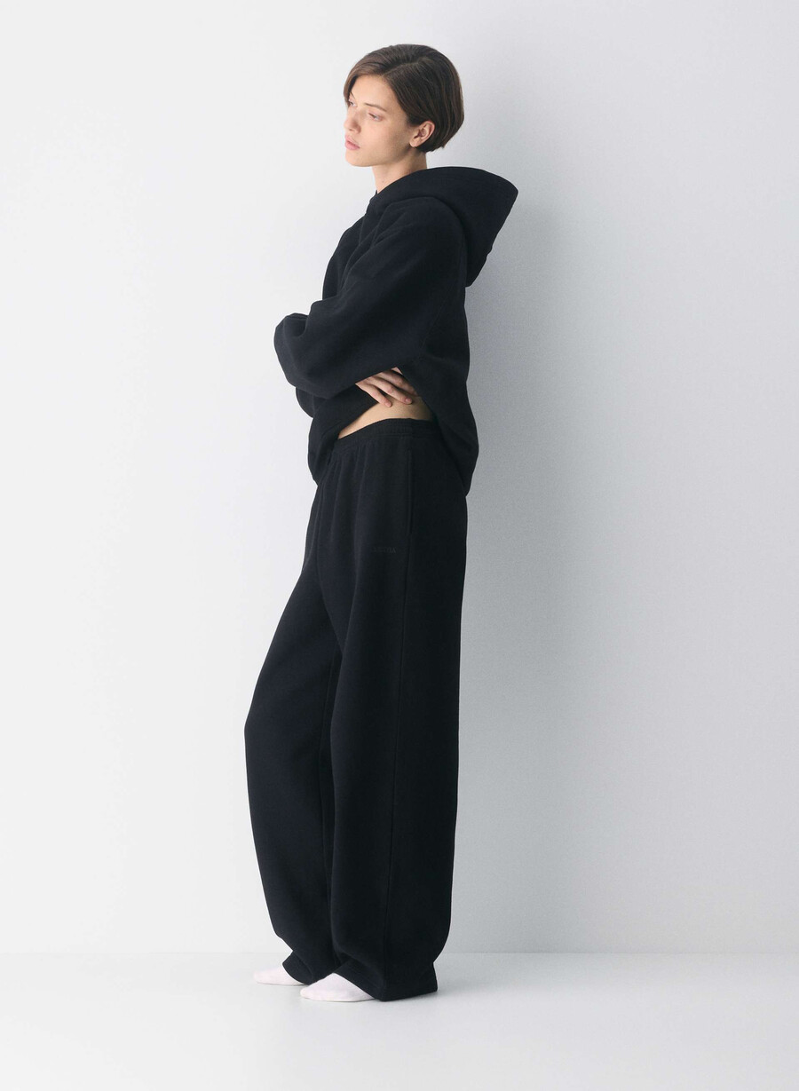 pantaloni della tuta cozy sweatfleece boyfriend barrel nero