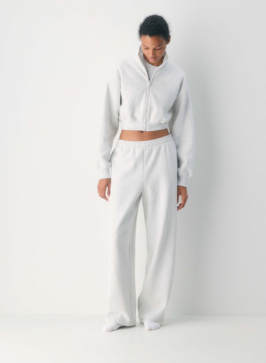 pantaloni della tuta cozy sweatfleece boyfriend barrel heather cloud white