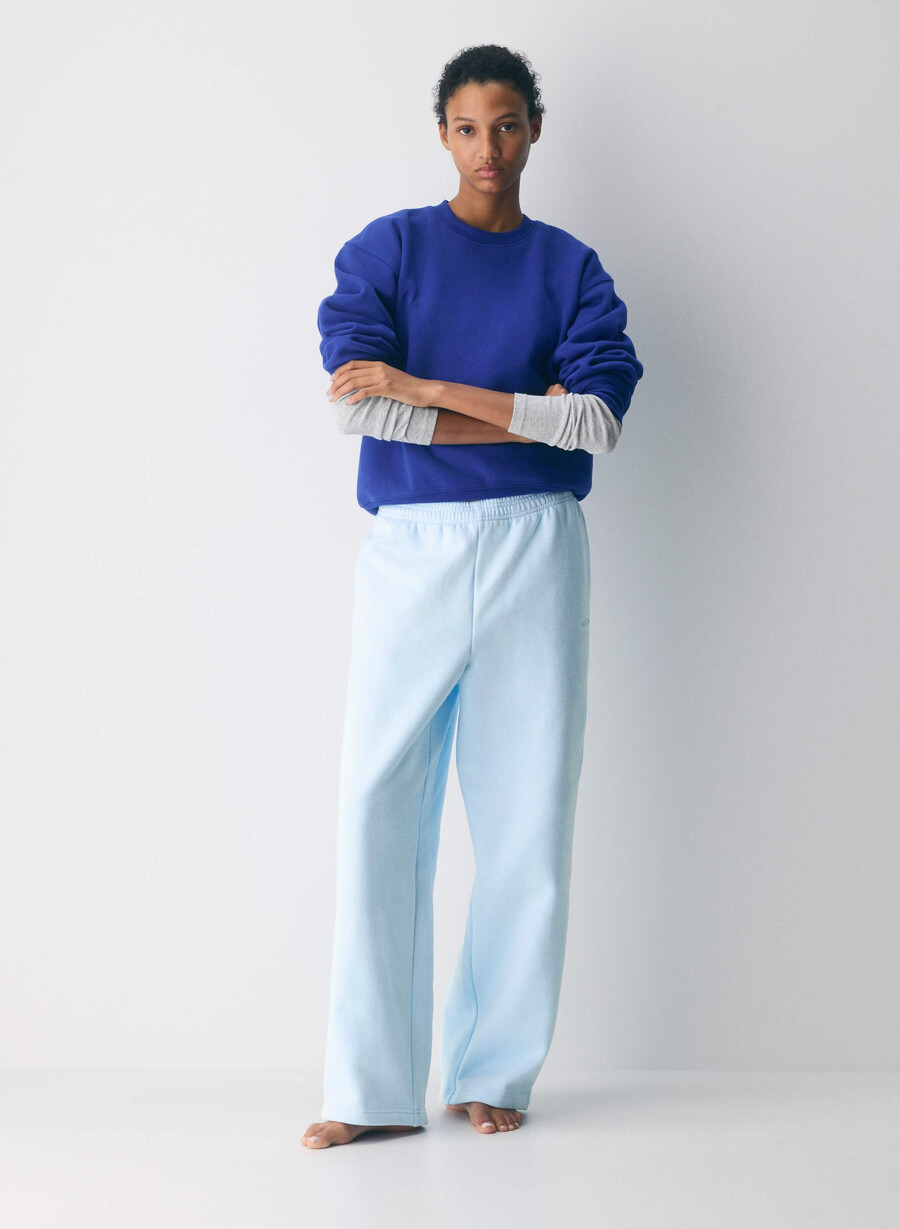 pantaloni della tuta comodi in pile boyfriend barrel villa blue