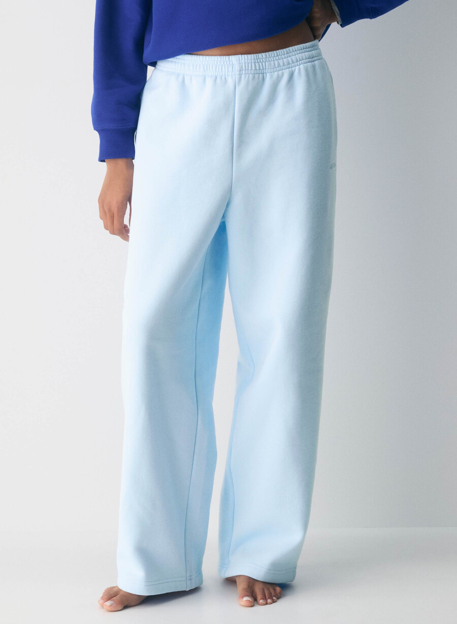pantaloni della tuta comodi in pile boyfriend barrel villa blue