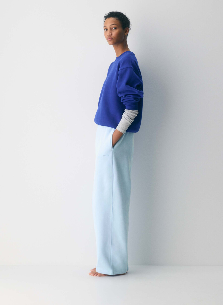 pantaloni della tuta comodi in pile boyfriend barrel villa blue
