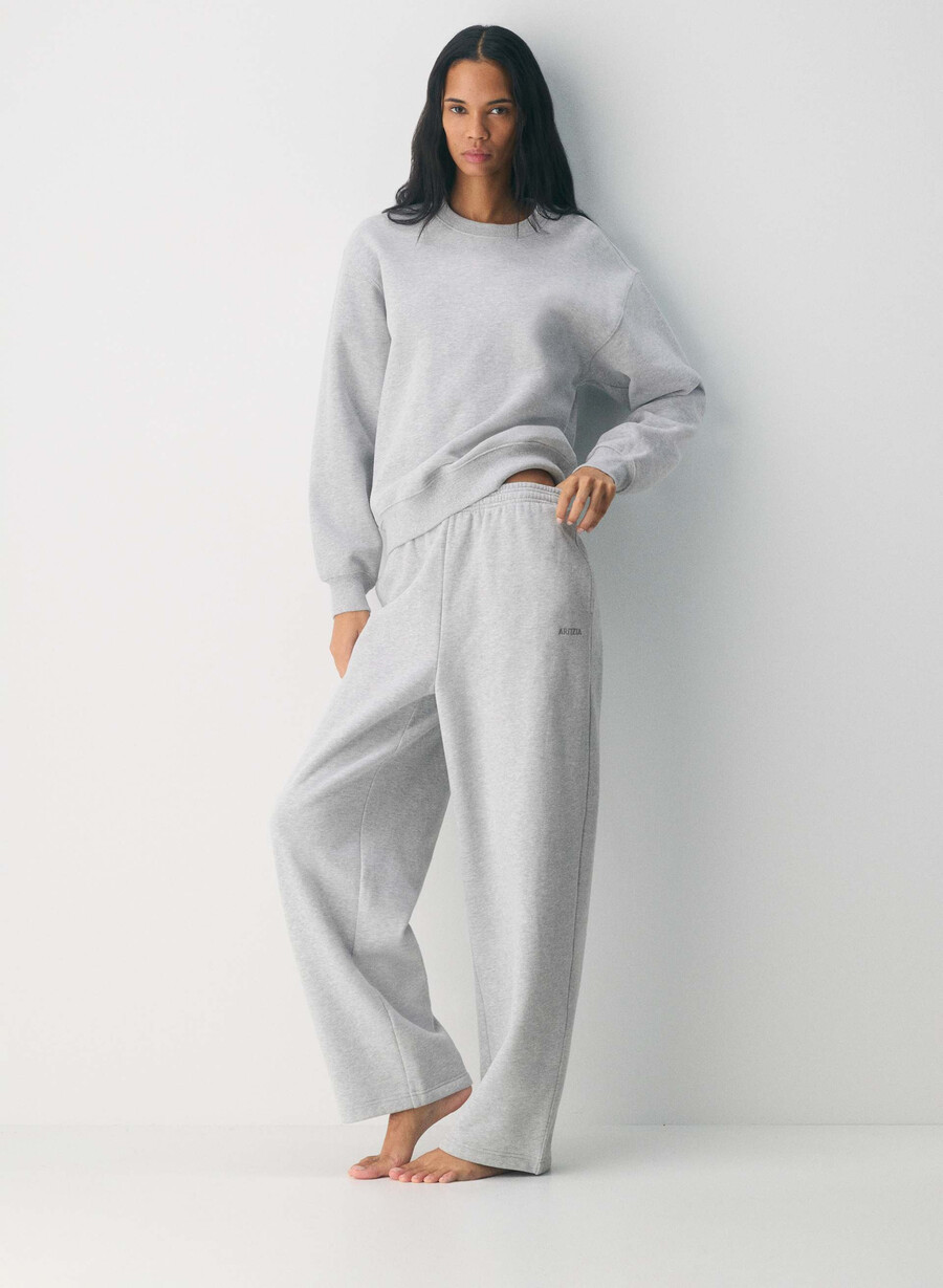 pantaloni della tuta cozy sweatfleece boyfriend barrel heather chrome