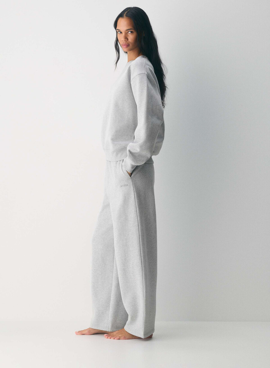 pantaloni della tuta cozy sweatfleece boyfriend barrel heather chrome