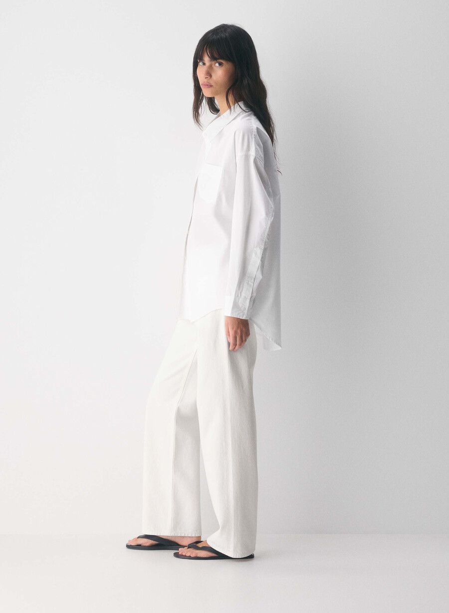 camicia in popeline rilassata reminisce bianco brillante