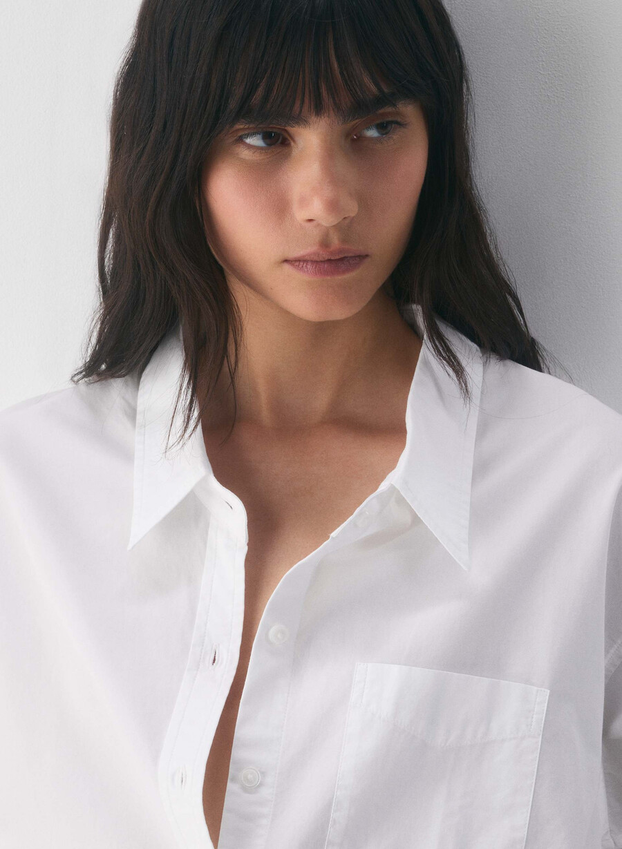 camicia in popeline rilassata reminisce bianco brillante