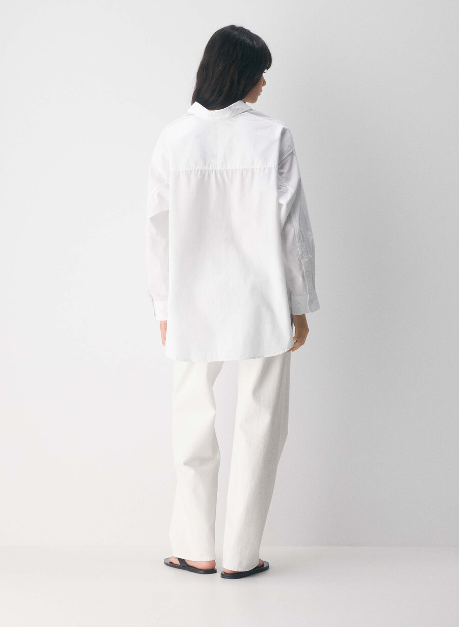 camicia in popeline rilassata reminisce bianco brillante