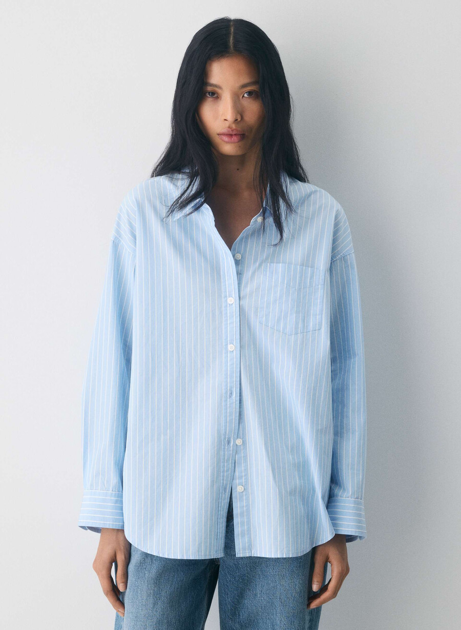camicia in popeline rilassata reminisce mtchll strp cf bbw