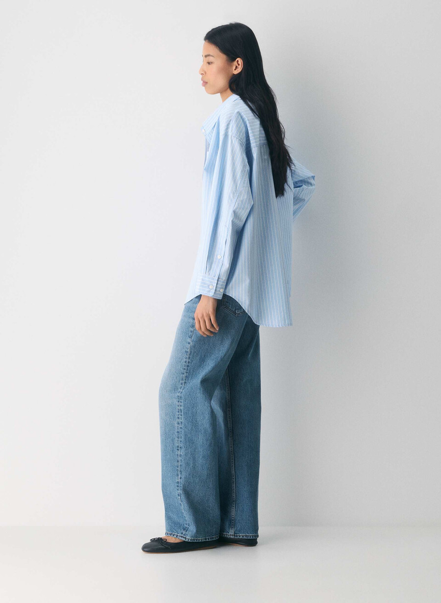 camicia in popeline rilassata reminisce mtchll strp cf bbw