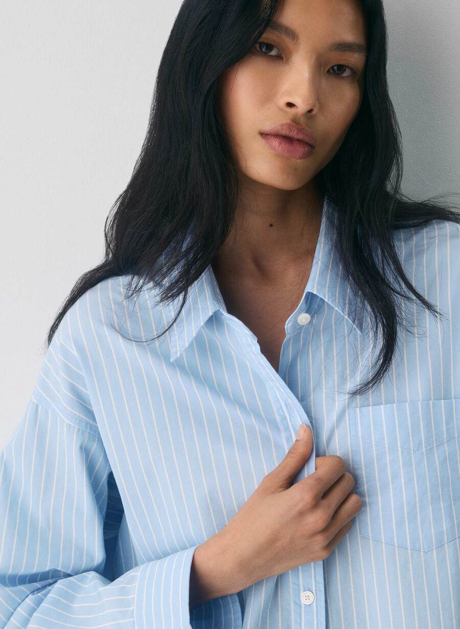 camicia in popeline rilassata reminisce mtchll strp cf bbw