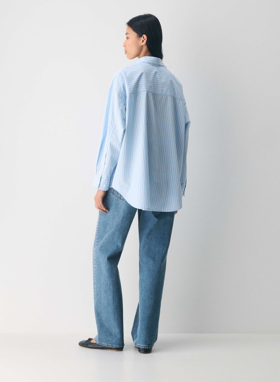 camicia in popeline rilassata reminisce mtchll strp cf bbw
