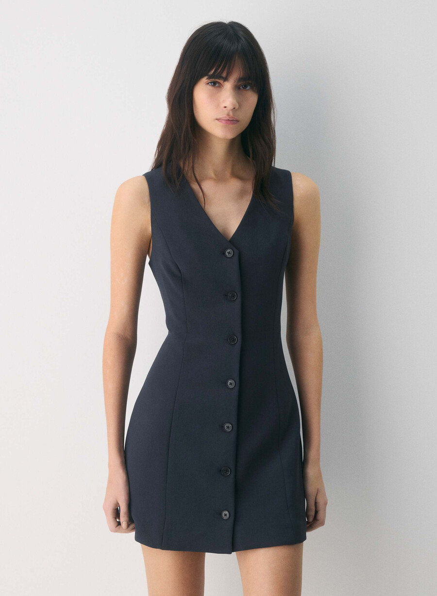 abito aria - crepette dark navy