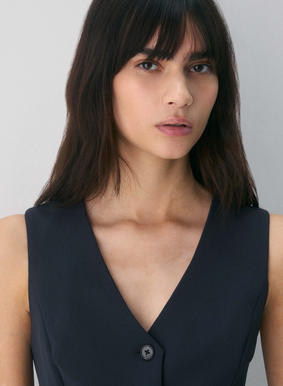 abito aria - crepette dark navy