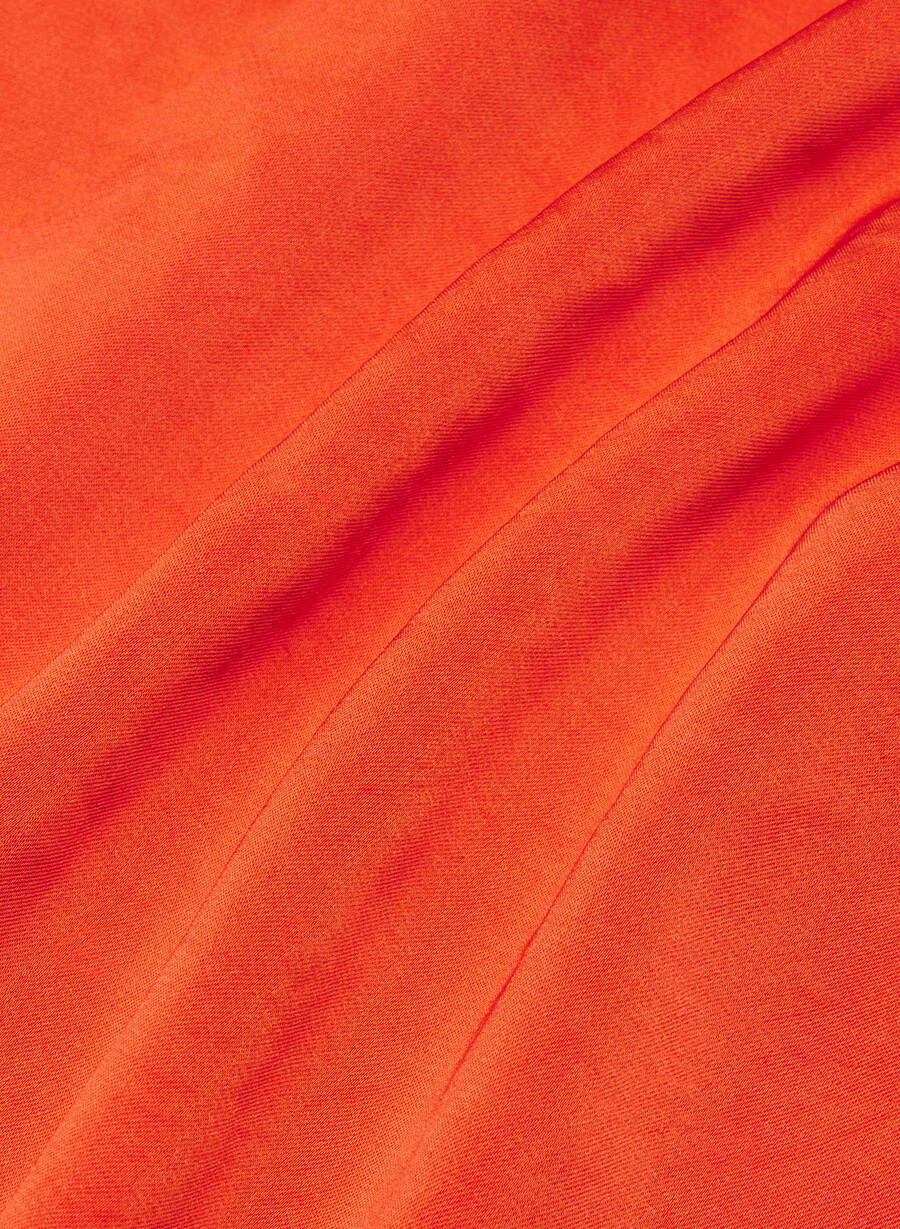 abito in raso da dea rosso papavero