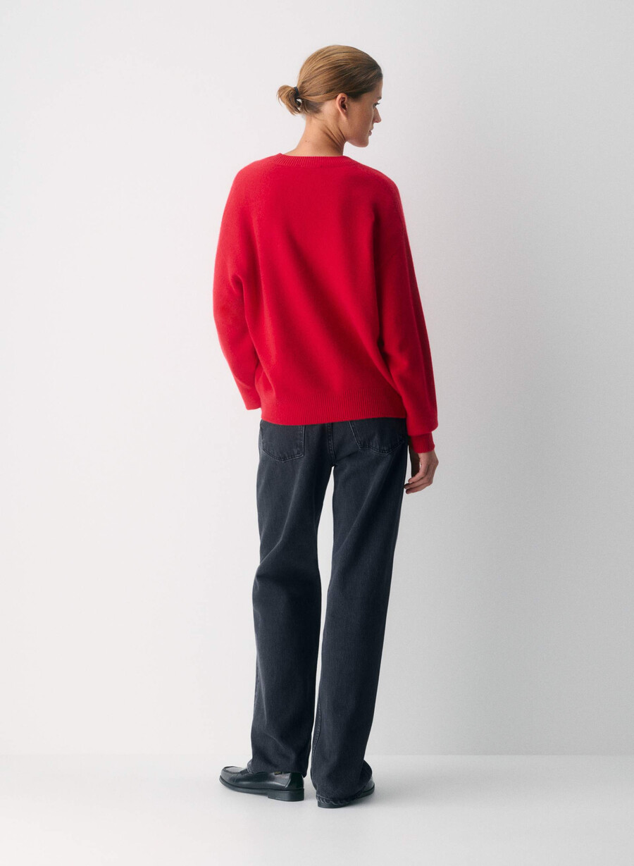 maglione in lana e cashmere isabelle rosso lampeggiante