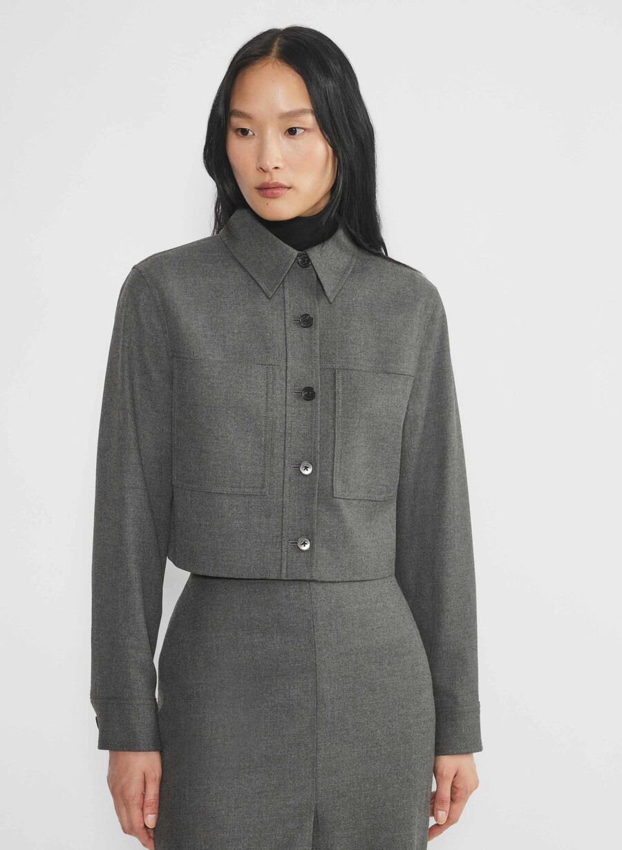 giacca corta heather charcoal