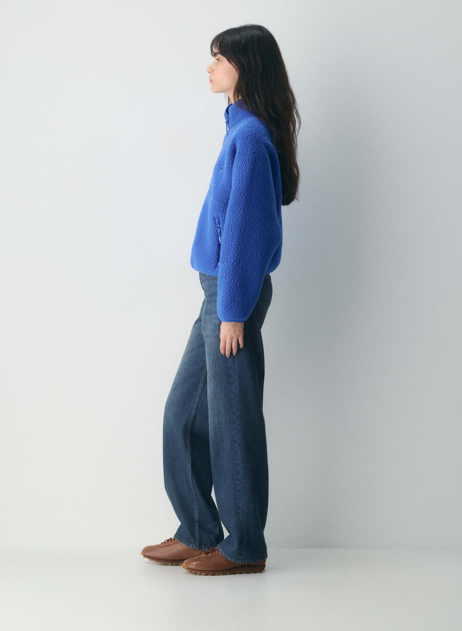 maglione a vita alta con mezza zip polartec thermal pro jazz blue