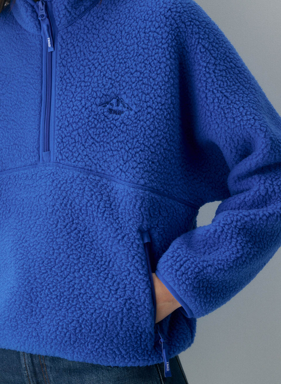 maglione a vita alta con mezza zip polartec thermal pro jazz blue